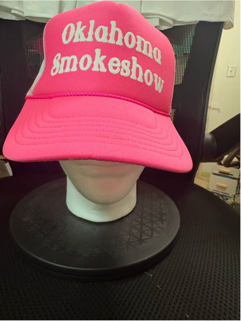 Women's Otto Oklahoma Smokeshow Trucker Hat One Size Pink White